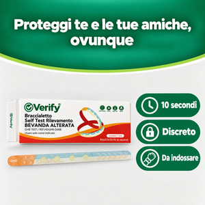 Verify® Braccialetto Self Test Rilevamento Bevanda Alterata – carosello informativo, slide 7 di 7