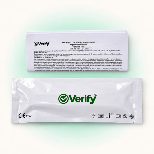 Verify® Self Test Menopausa – contenuto del kit e foglietto illustrativo